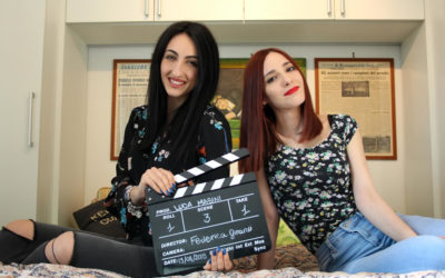 GIORGIA PALLADINI E GIULIA NAPPI DURANTE LE RIPRESE DEL VIDEO IRENE